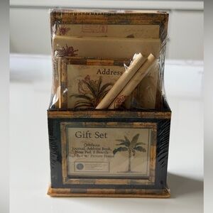 ✨ Chad Barrett Vintage 2002 Gift Set - Palm Tree Botanical Design / Desk Decor